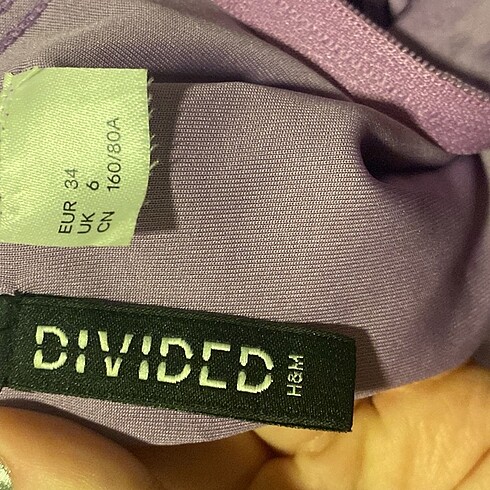 xs Beden mor Renk H&m kare yaka elbise