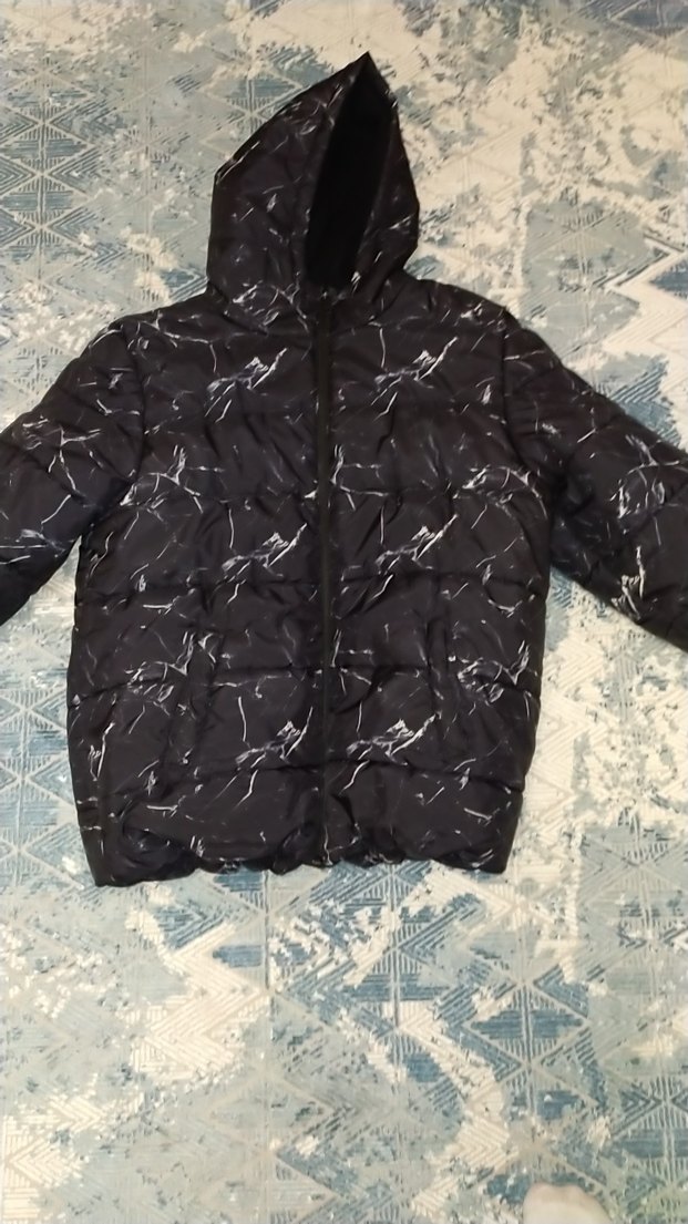 Siyah Kapüşonlu erkek Kışlık Mont - Görsel 2