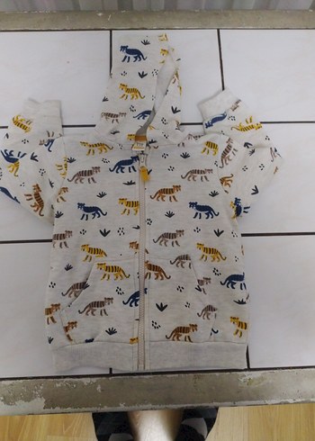 Kapüşonlu Fermuarlı Gri Erkek Sweatshirt - Görsel 3