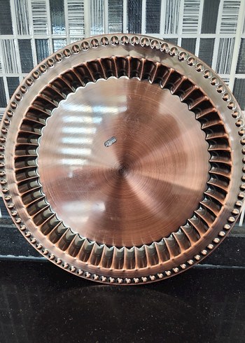 Parlak Kahverengi Metal Tabak - Görsel 2