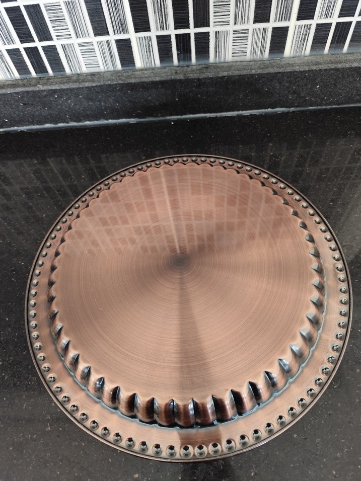 Parlak Kahverengi Metal Tabak - Görsel 3