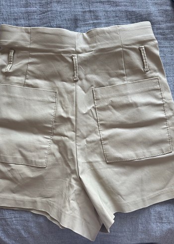Zara Bej Kadın Yüksek Bel Mini Şort