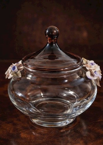 İtalyan Murano Bordo Kapaklı Kristal Sertifikali Vazo - Görsel 3