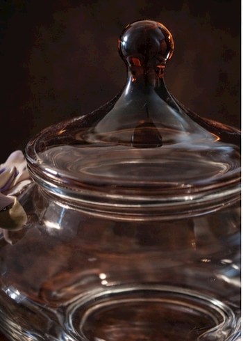 İtalyan Murano Bordo Kapaklı Kristal Sertifikali Vazo - Görsel 5