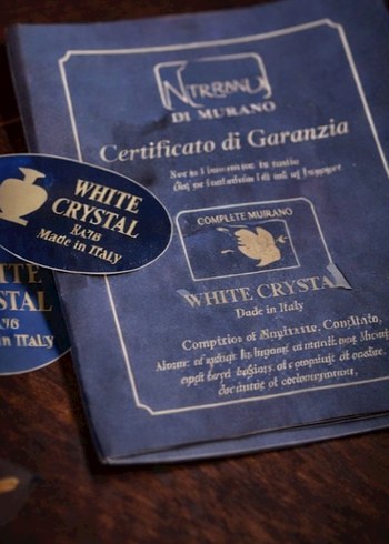 İtalyan Murano Bordo Kapaklı Kristal Sertifikali Vazo - Görsel 6