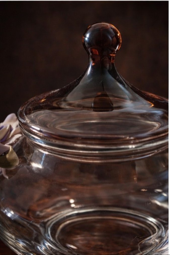 İtalyan Murano Bordo Kapaklı Kristal Sertifikali Vazo - Görsel 5