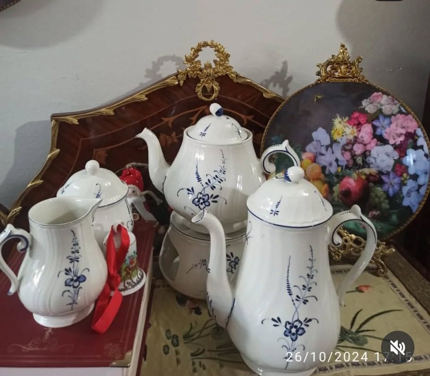 Willeriy & Boch  Lüksemburg Beyaz Çiçek Desenli Porselen Set - Görsel 3