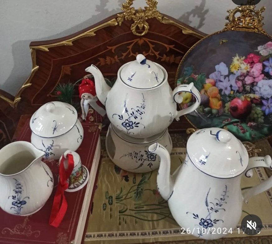 Willeriy & Boch  Lüksemburg Beyaz Çiçek Desenli Porselen Set - Görsel 4