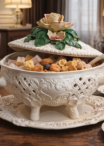 Italyan Kapidamonte  handmade, Çiçek Detaylı Tencere-Vazo - Görsel 6