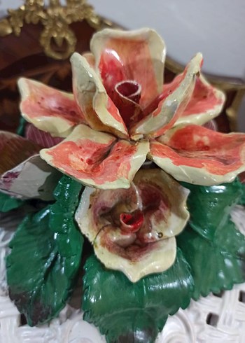 Italyan Kapidamonte  handmade, Çiçek Detaylı Tencere-Vazo - Görsel 5