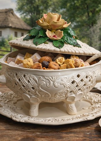 Italyan Kapidamonte  handmade, Çiçek Detaylı Tencere-Vazo - Görsel 2