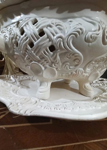 Italyan Kapidamonte  handmade, Çiçek Detaylı Tencere-Vazo - Görsel 4