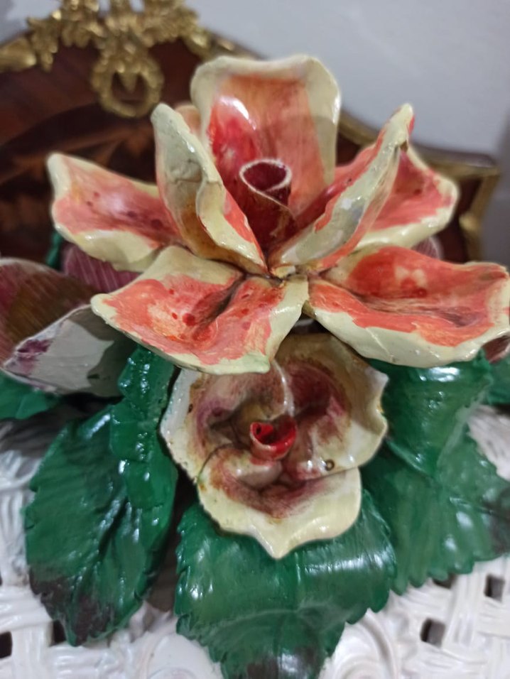 Italyan Kapidamonte  handmade, Çiçek Detaylı Tencere-Vazo - Görsel 5