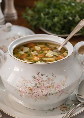 Gurdal Porselen ,Pastel Çiçek Desenli Vorbalik Tencere - Görsel 2