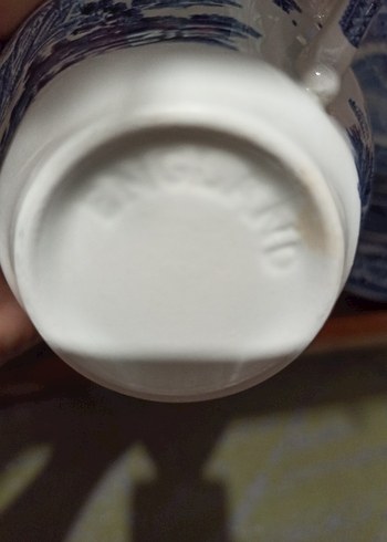 İngilis. Mavi Desenli Porselen Çay Takımı. 16 adet. - Görsel 6