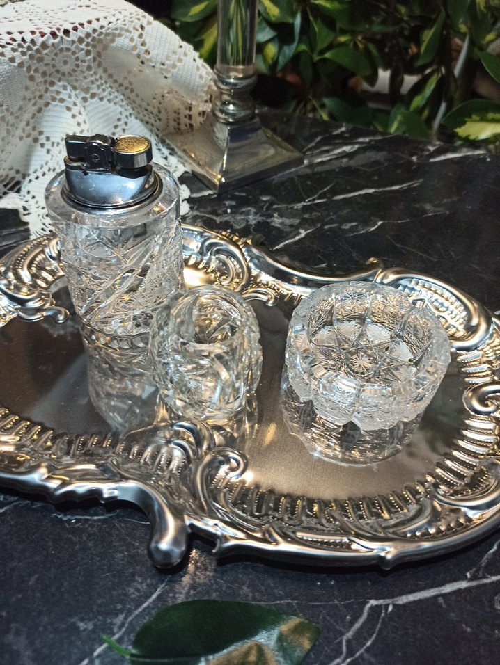 Vintage   Sigara Cakmak  Kristal ,Granit Setleri. - Görsel 2