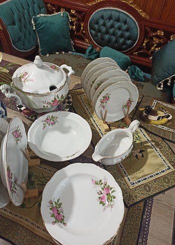 Bavariya ,Çiçek Desenli Beyaz Porselen Yemek Takımı 21 adt - Görsel 3