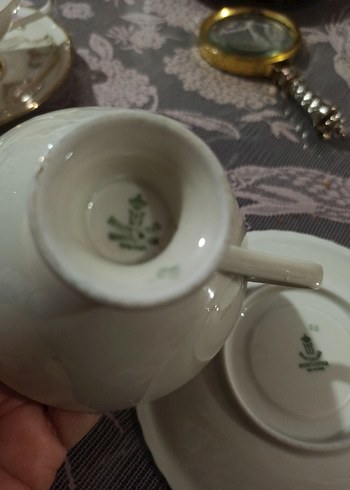 Apman ,Çiçek Desenli İnce Porselen Cay Fincani  ve Tabak - Görsel 7