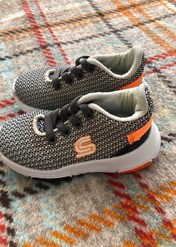 Gri Erkek Çocuk Spor Ayakkabı Velcro