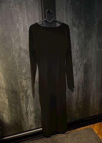 Uzun Siyah Günlük elbise - Görsel 2