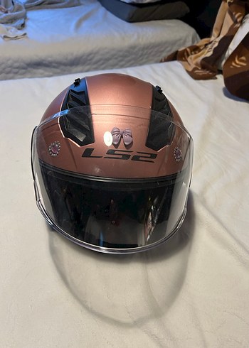 Bej Parlak LS2 Motosiklet Kaskı - Görsel 2