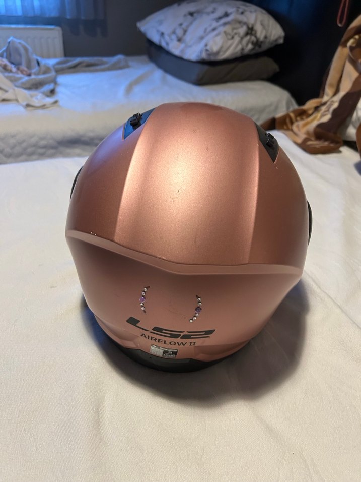 Bej Parlak LS2 Motosiklet Kaskı - Görsel 3