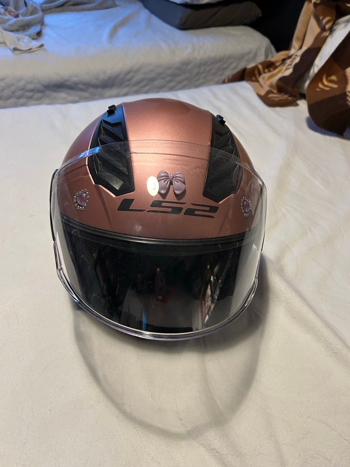 Bej Parlak LS2 Motosiklet Kaskı - Görsel 2