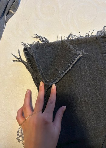 Gri Midi Boy Yırtmaçlı Kadın Kot Pantolon - Görsel 3