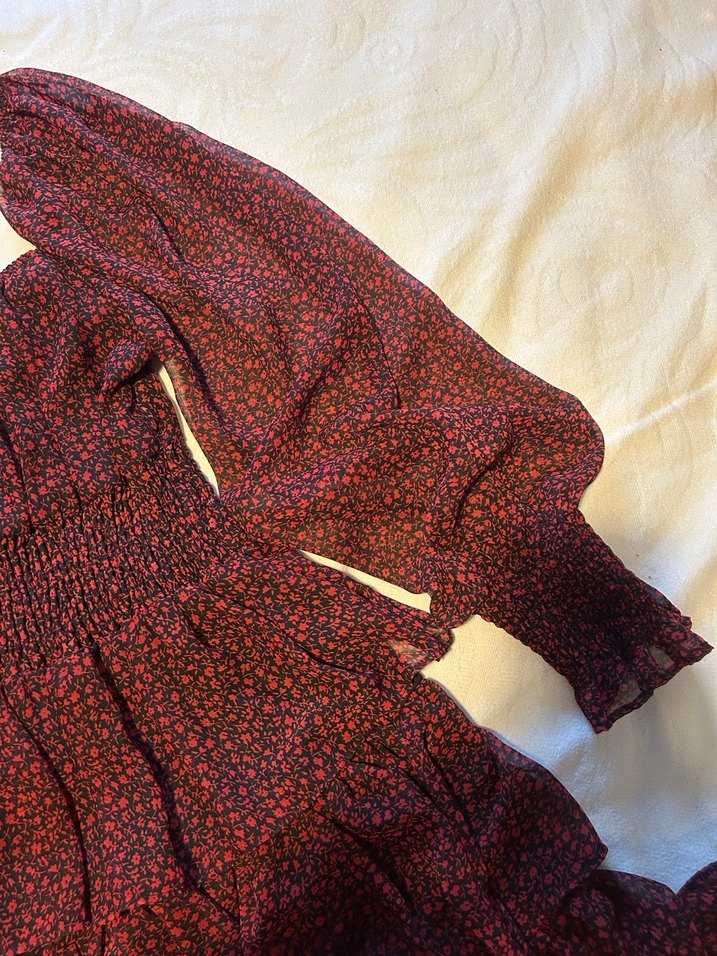 cicek desenli elbise - Görsel 3