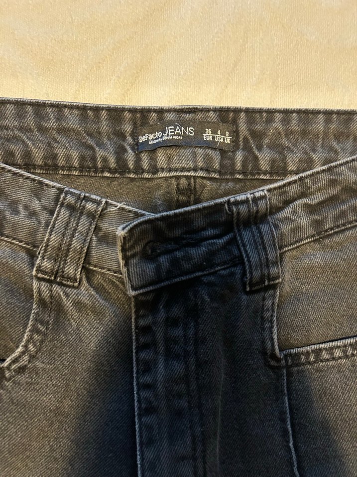 Gri Bol Kesim Kesim Defacto Jean - Görsel 2