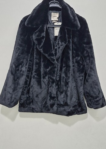 44 Beden Siyah Peluş Kaban & Mont