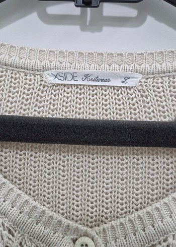 Bej Örgü Kadın Hırka Uzun Kollu - Görsel 2