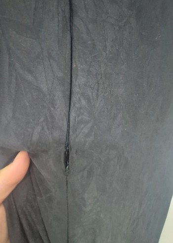 İşlemeli Siyah Straplez Uzun Abiye Elbise - Görsel 5