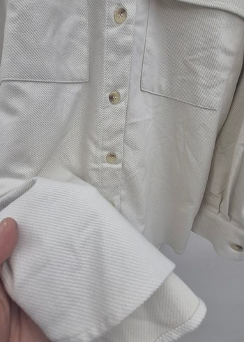 Düğmeli Krem Uzun Kollu Gömlek - Görsel 5