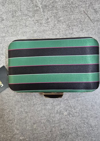 Boncuk İşlemeli Çiçekli Kadın Clutch Çanta - Görsel 3