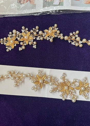 Altın Renkli Işıltılı Saç Aksesuarı - Görsel 2