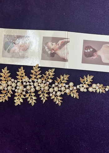 Altın Renkli Payetli Vintage Saç Aksesuarı - Görsel 2