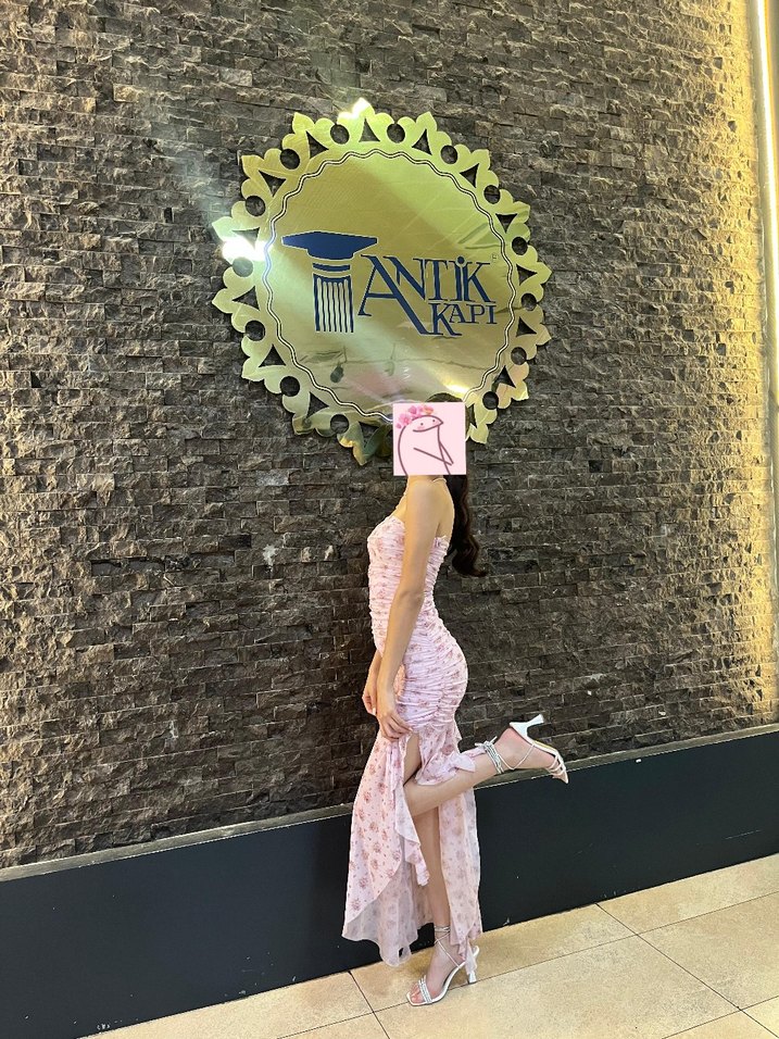 Straplez elbise şifon s beden - Görsel 2