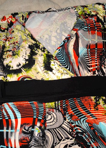 Çok Renkli Bohem Desenli Kadın Elbise - Görsel 2