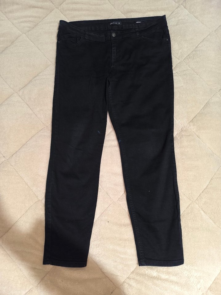 Siyah Kadın Normal Kesim Denim Pantolon - Görsel 2