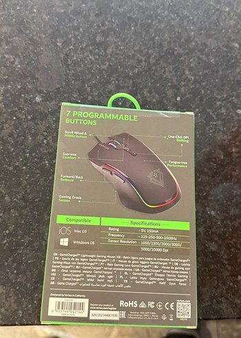 Diğer Vertux Oyuncu Mouse GameCharged Özel LED Işıklı 10.000 DPI