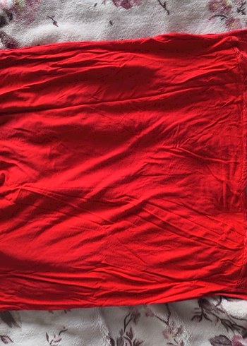 Kırmızı Kadın Kolsuz Keten Bluz - Görsel 2