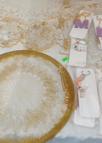 Aksesuar Epoksi Anahtarlık, Tepsi, Rahle, Makrome Düş Kapanı - Görsel 14