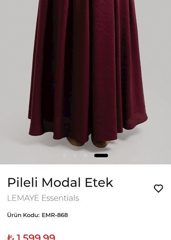 Bordo Uzun Pilili Keten Etek - Görsel 4
