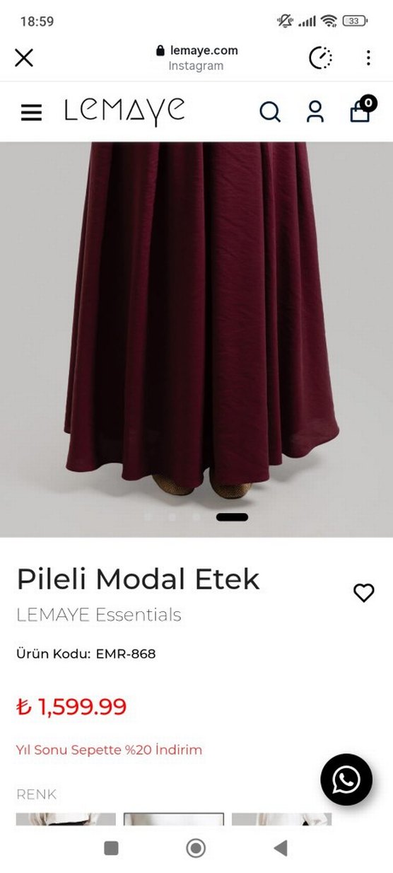 Bordo Uzun Pilili Keten Etek - Görsel 4