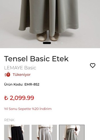 Gri Keten Uzun Salaş Drapeli Etek - Görsel 4