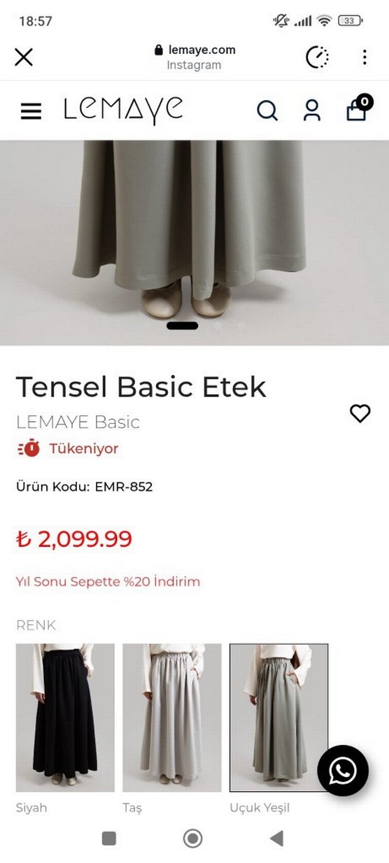 Gri Keten Uzun Salaş Drapeli Etek - Görsel 4