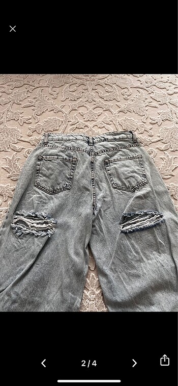m Beden yırtmaçlı baggy pantolon