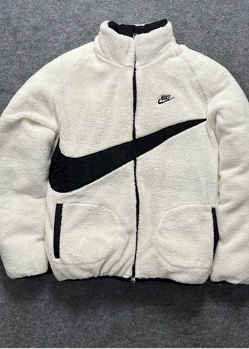 Nike Siyah Beyaz Peluş Detaylı Mont - Görsel 3