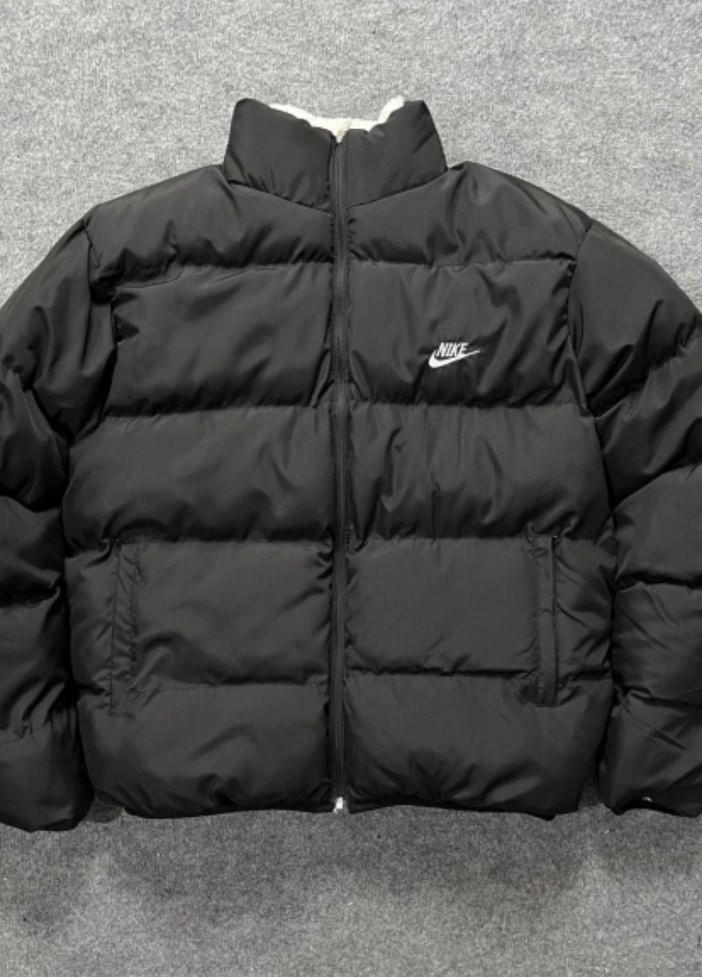 Nike Siyah Beyaz Peluş Detaylı Mont - Görsel 2